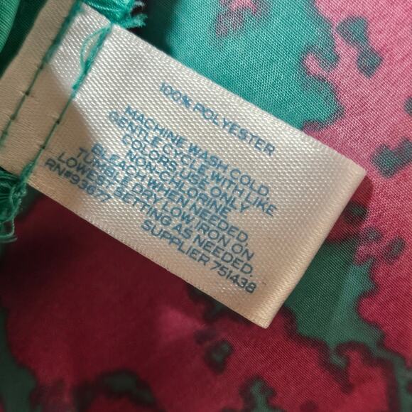 L Amour Blue and Pink Patterned Sleeveless Blouse Size Small - Picture 4 of 4